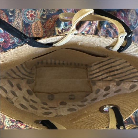 Polka Dot Tote Bag - Black and Tan - Picture 10 of 13